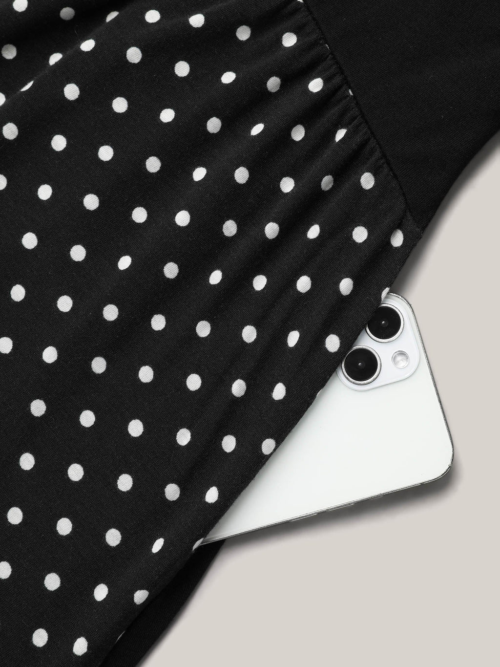 Supersoft Polka Dot Waist-Cinched Midi Dress