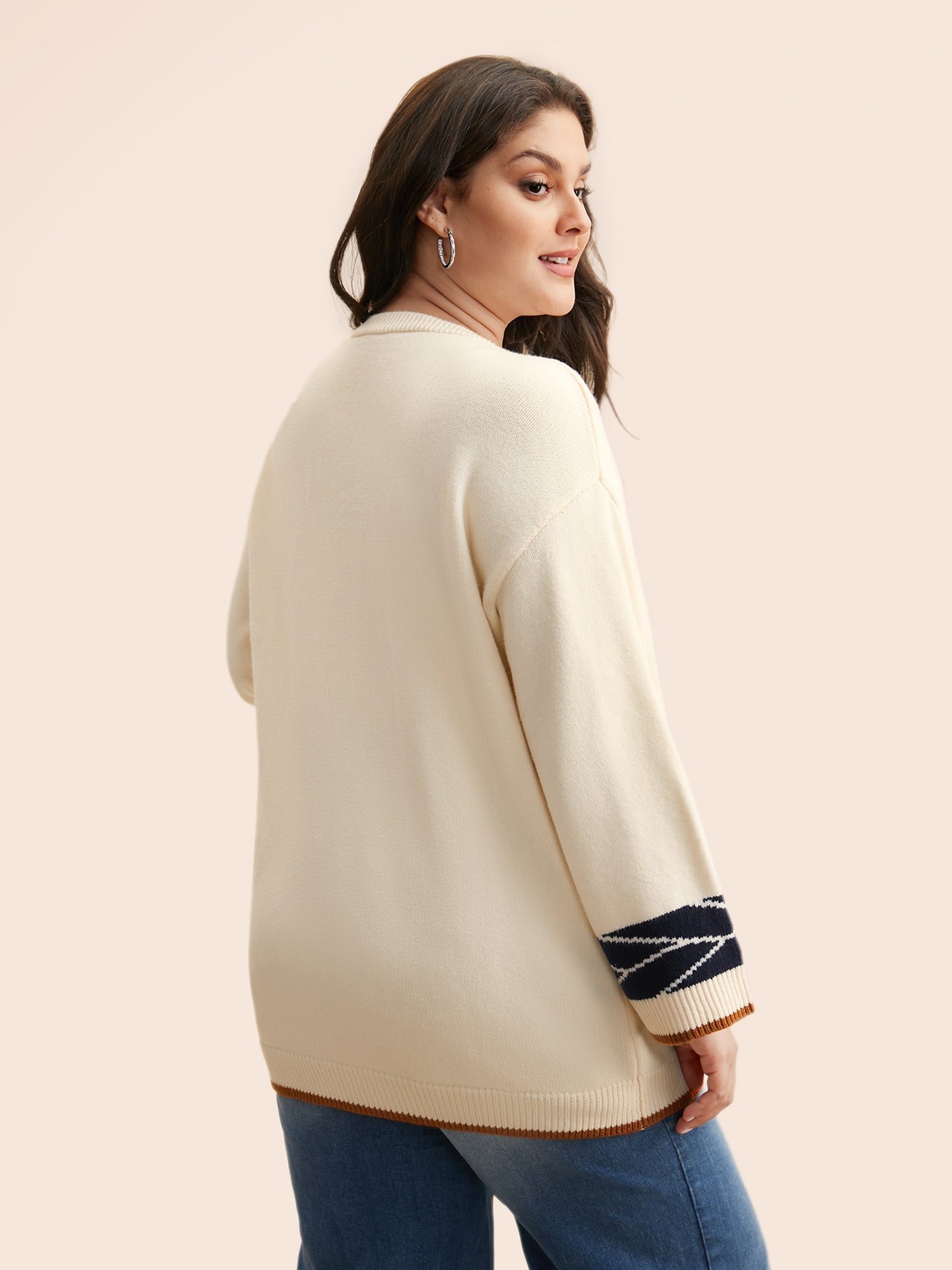 Supersoft Essentials Contrast Jacquard Cardigan