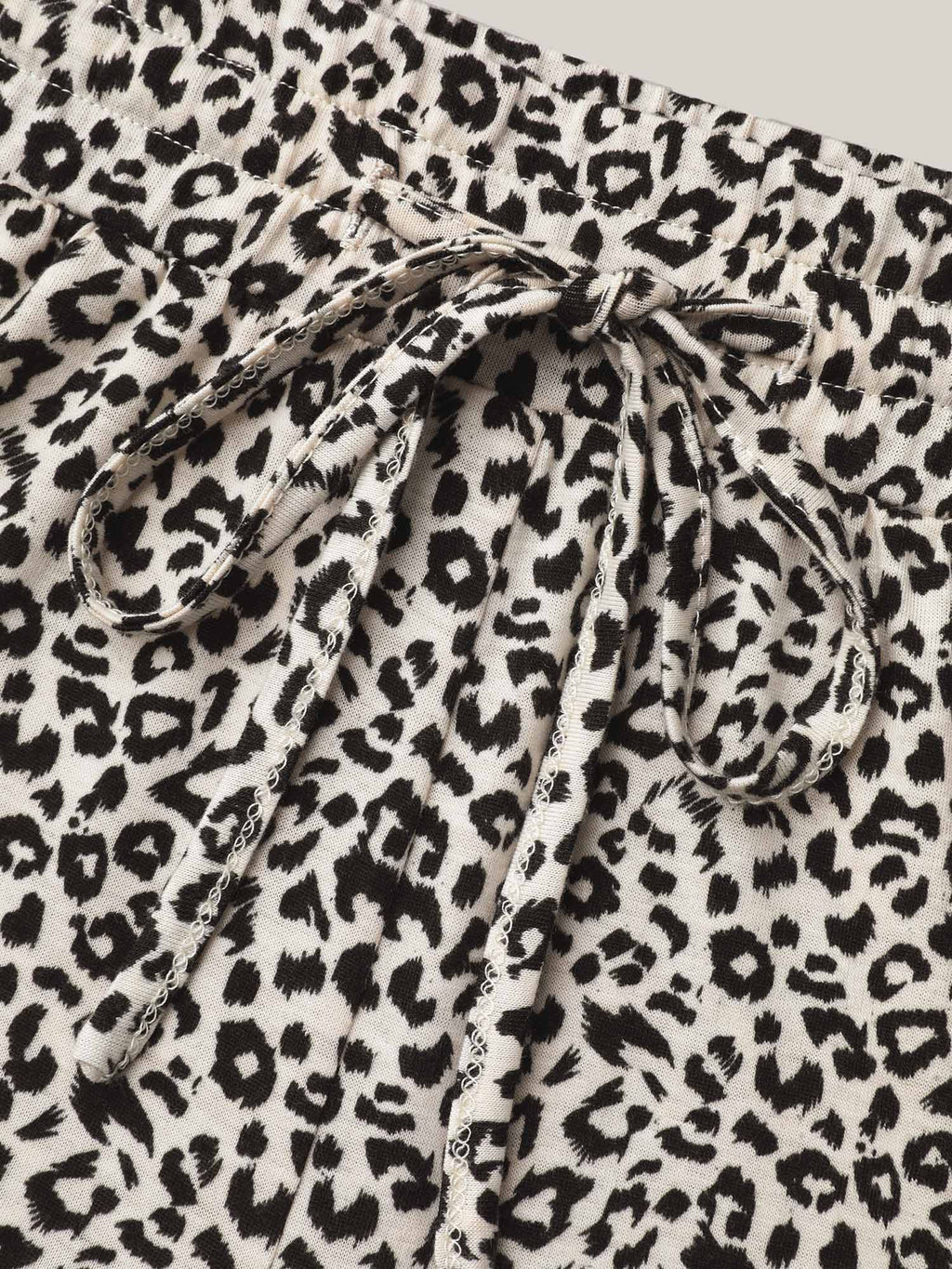 Leopard Print Waist-Drawstring Lounge Bottoms