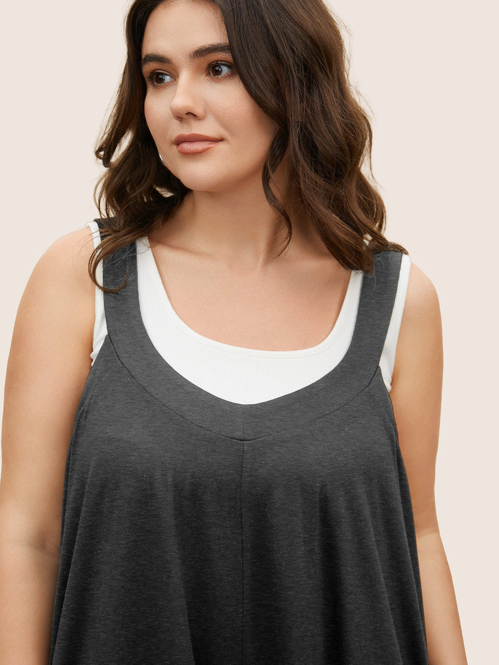 Supersoft Essentials Solid Adjustable Straps Loose Romper