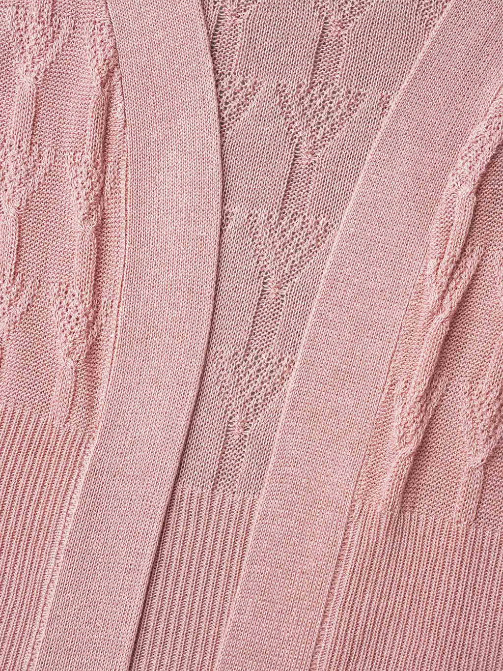Cut-Out Textured Open-Front Knit Cardigan