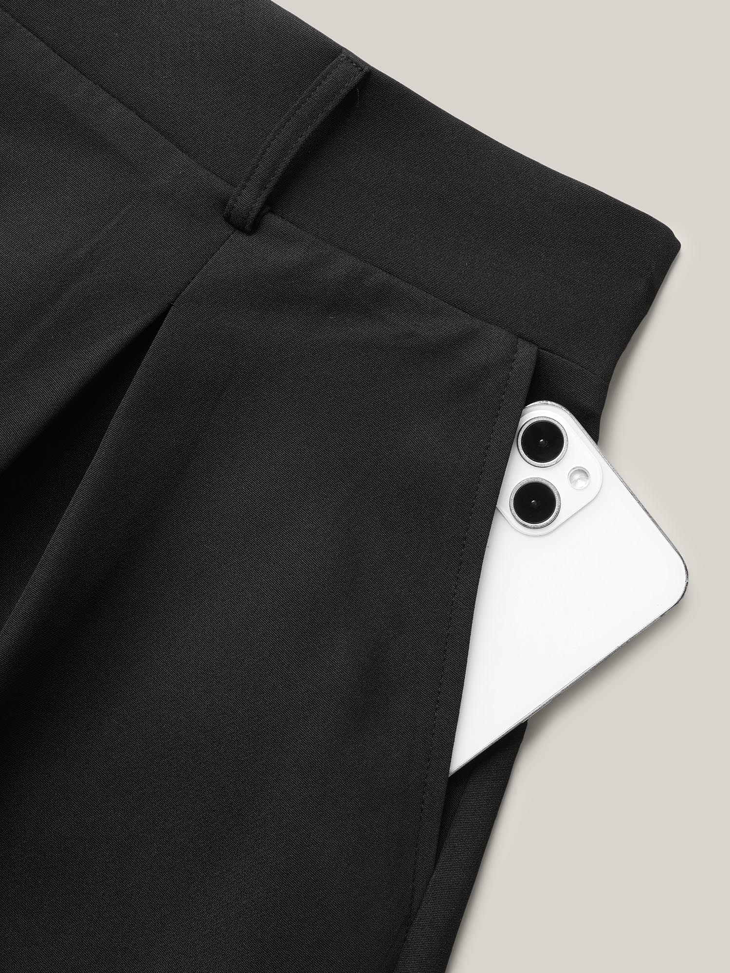 Buckled Button Front Pleated Midi Skirt