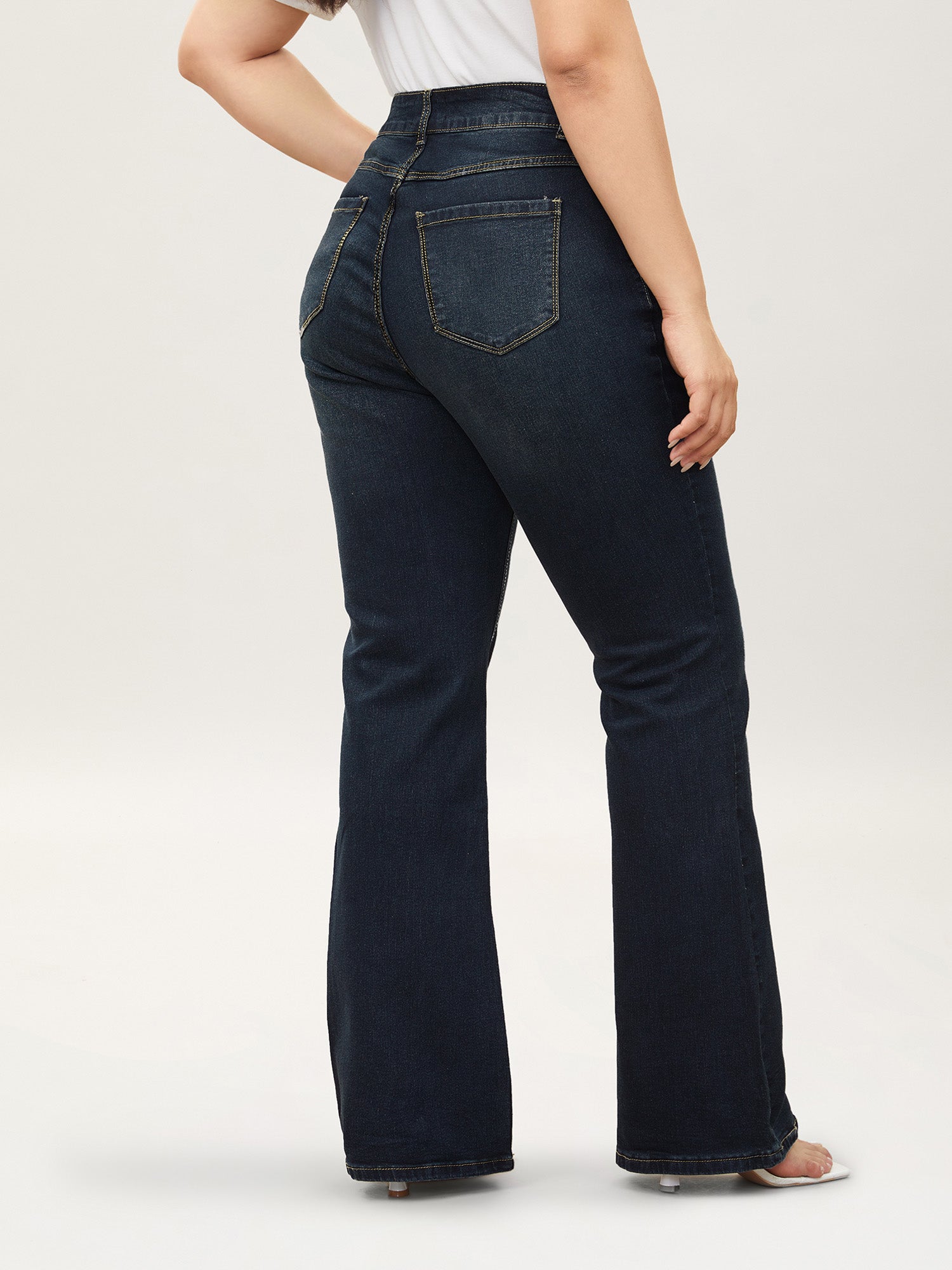Bootcut Very Stretchy Mid Rise Medium Wash Sculpt Waist Jeans