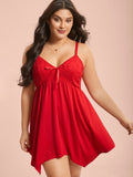 Bowknot Crochet Lace Asymmetrical Hem Lounge Dress