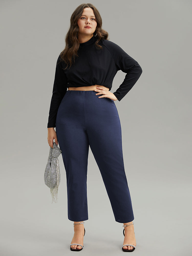 Plain Pocket Bodycon Ankle Pants