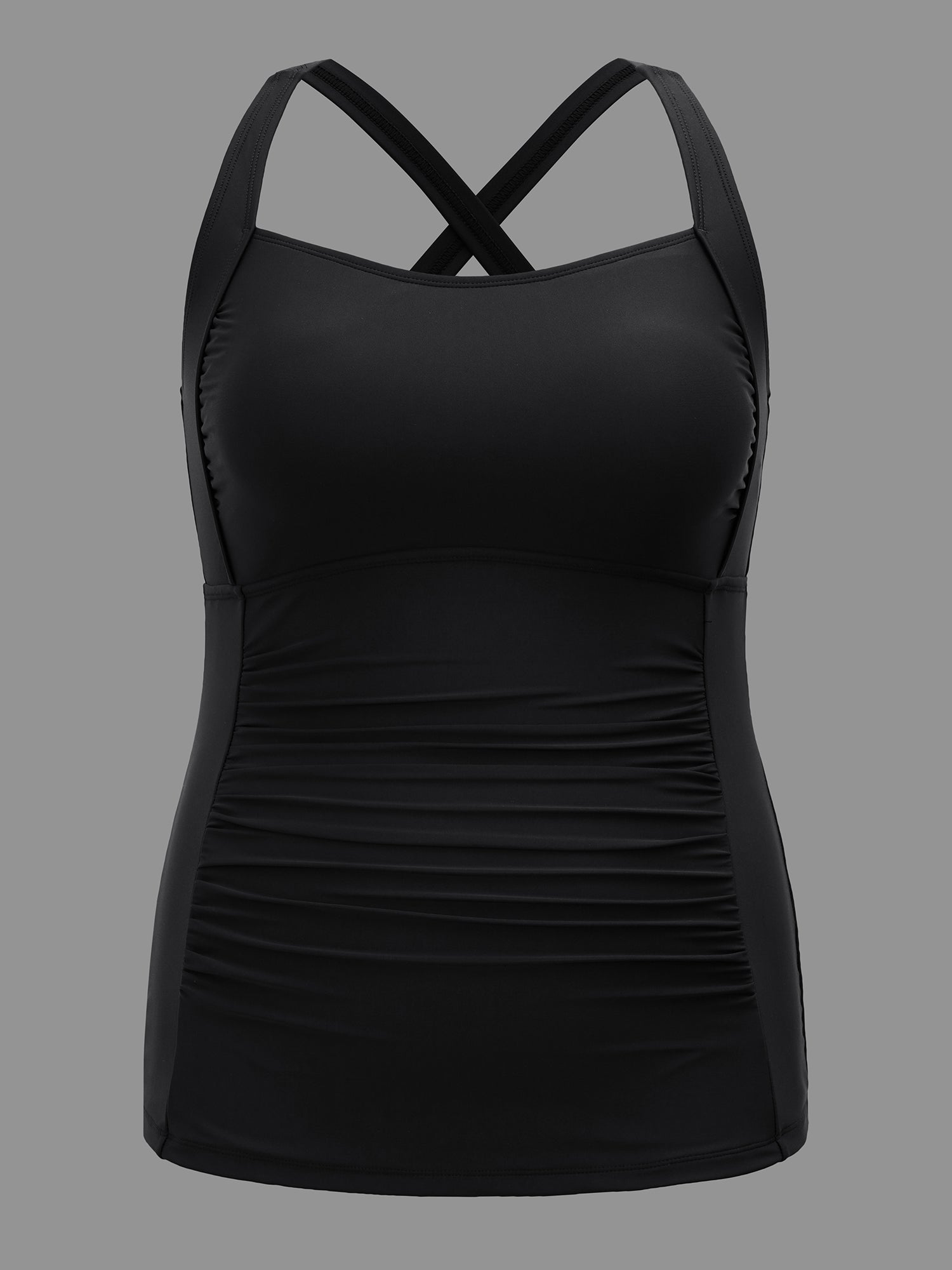 Plain Back Crisscross Swim Top
