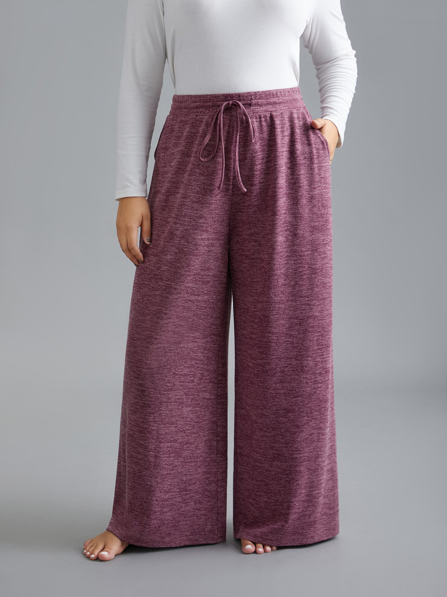 Heather Drawstring Loose Lounge Bottoms