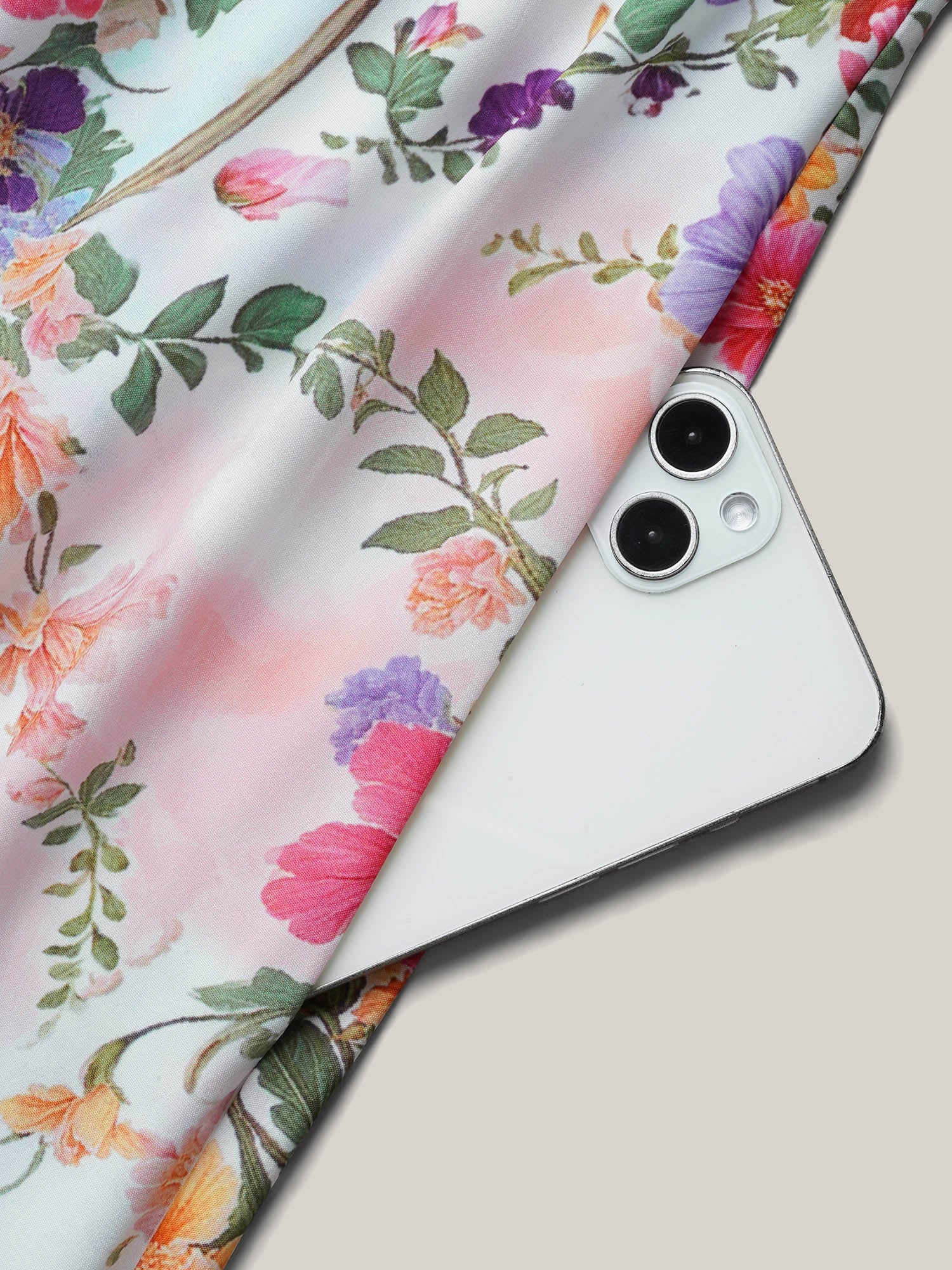 Floral Print Wrap-Neck Flared Sleeve Maxi Dress