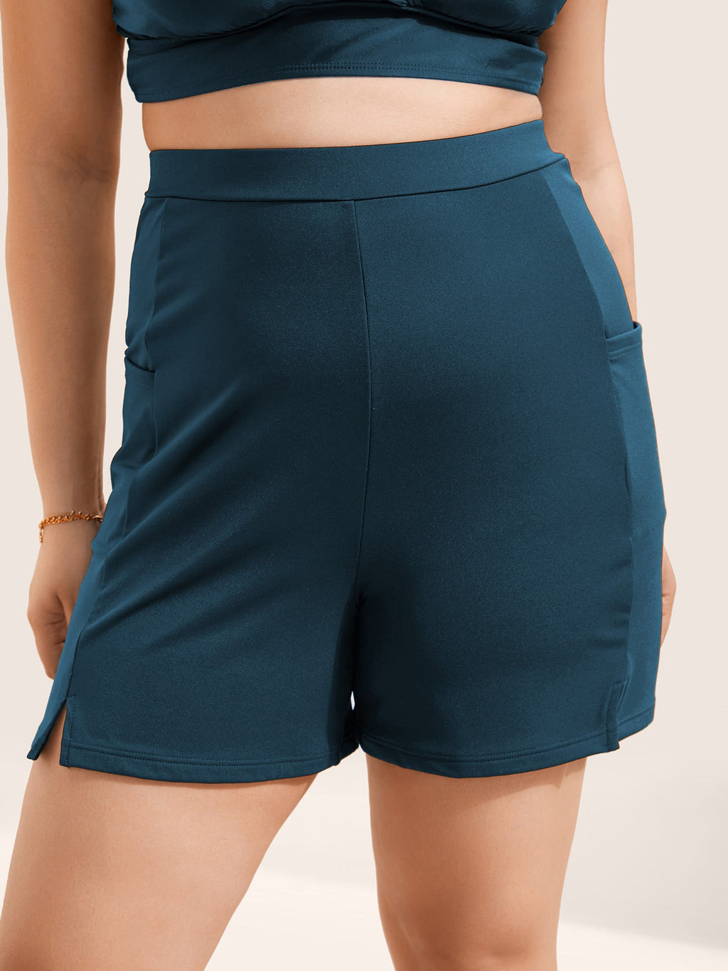 High Rise Pocket Split Side Swim Bottom