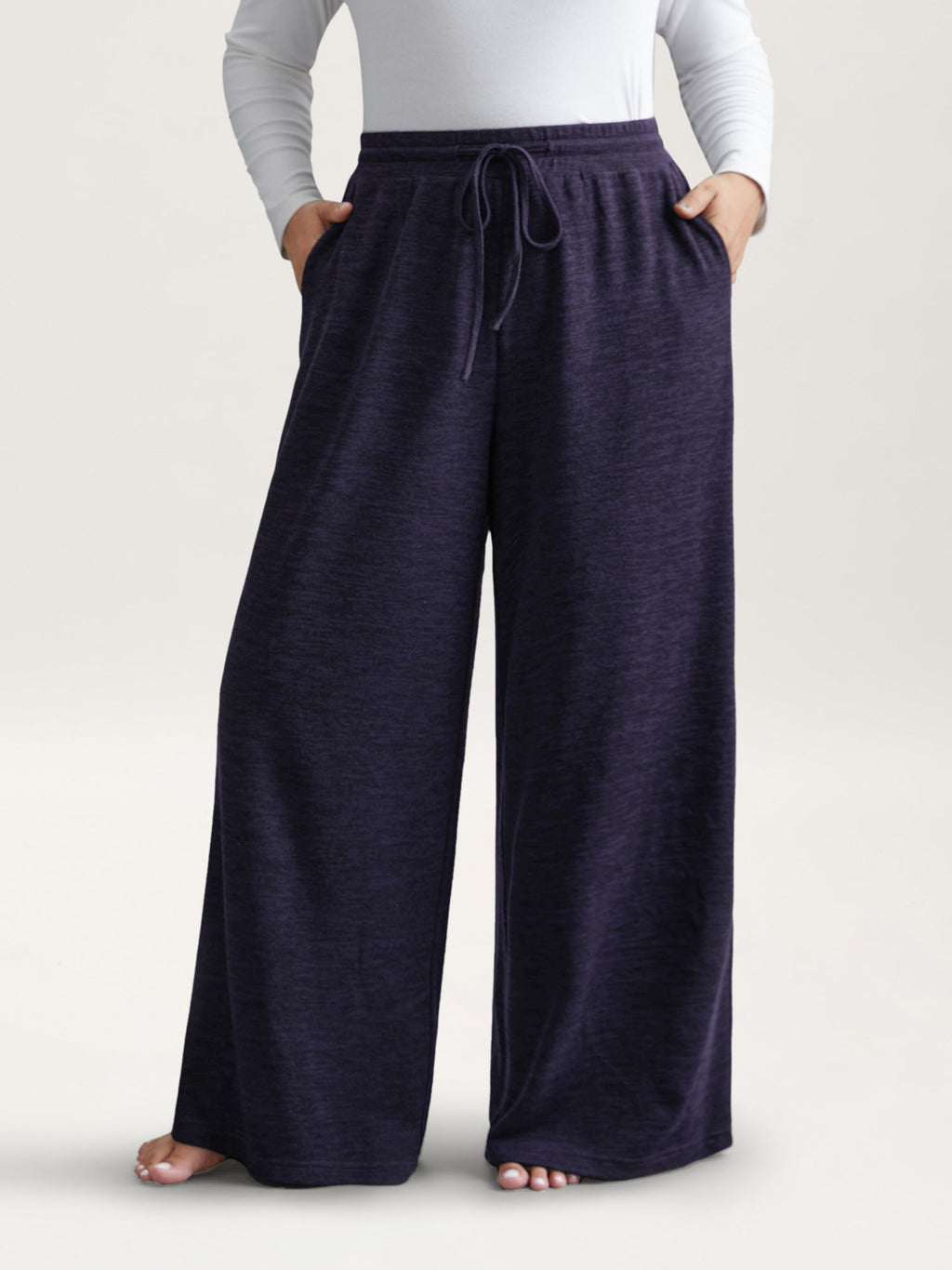 Heather Drawstring Loose Lounge Bottoms