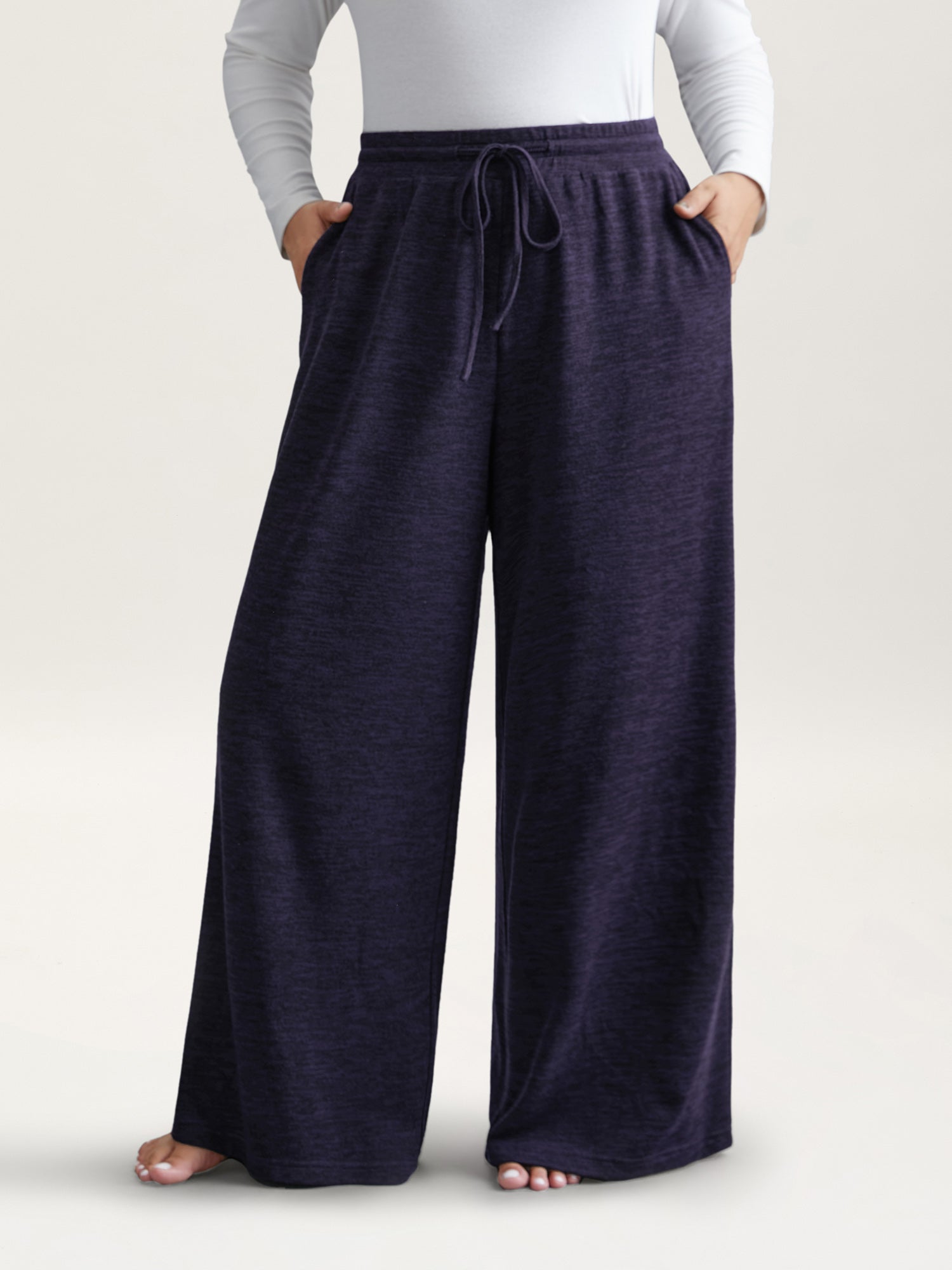 Heather Drawstring Loose Lounge Bottoms