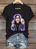 Women's casual short-sleeved V-neck T-shirt