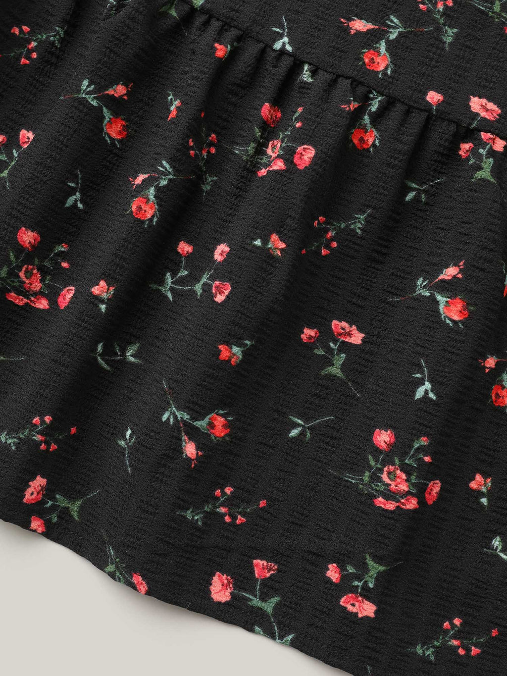 Floral Flared Sleeve Tiered Midi Dress