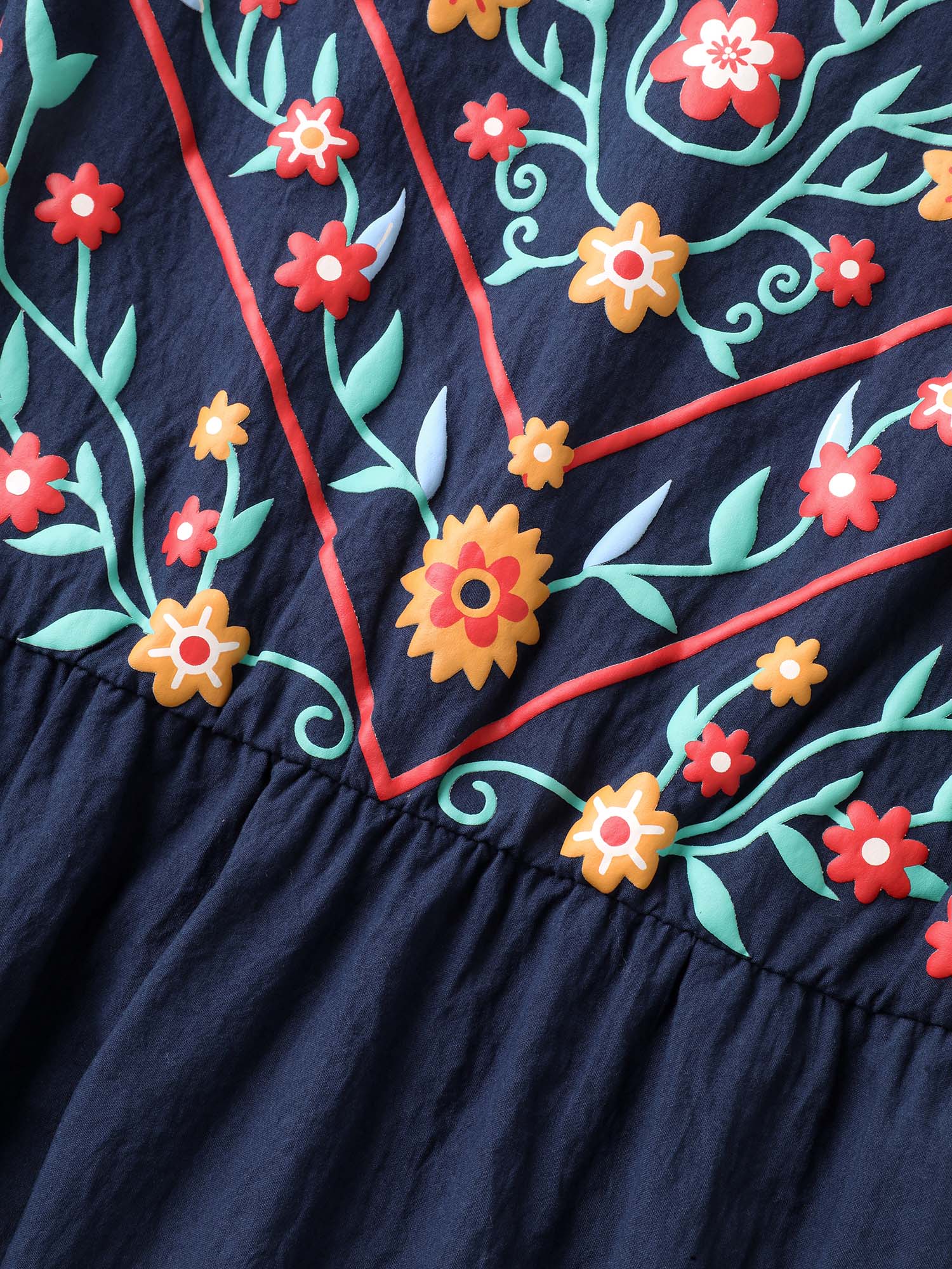 Imitation Embroidery Woven Sleeveless Midi Dress