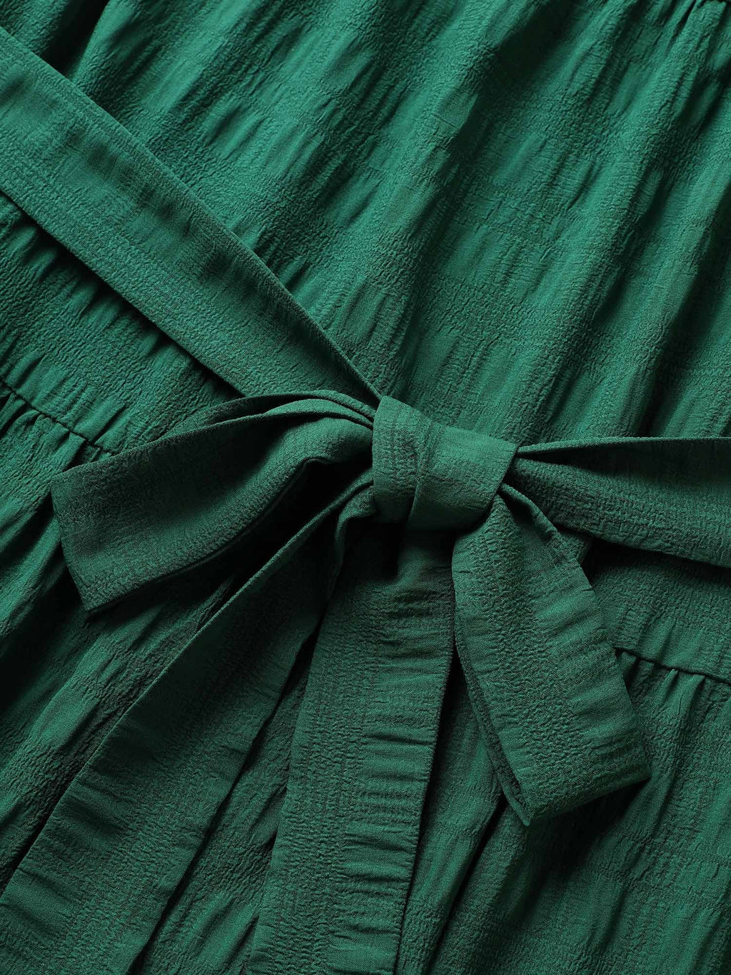 Plain Textured A-line Frill Trim Dress