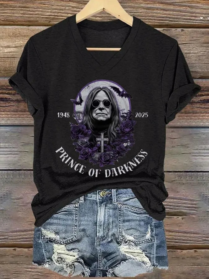 Women's "Hot Singer" Printed V-Neck T-Shirt