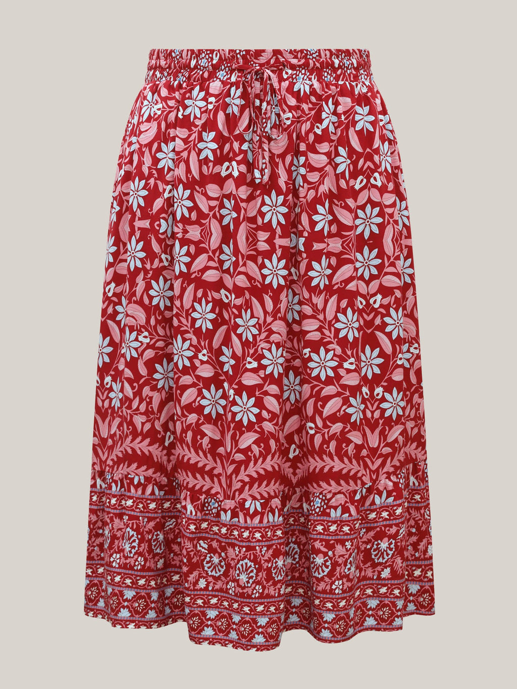 Spring Floral Fusion Panelled Tiered Skirt