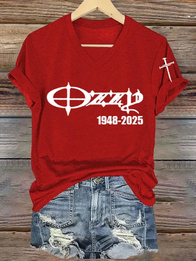 Women's Hot Singer Printed V-Neck T-Shirt