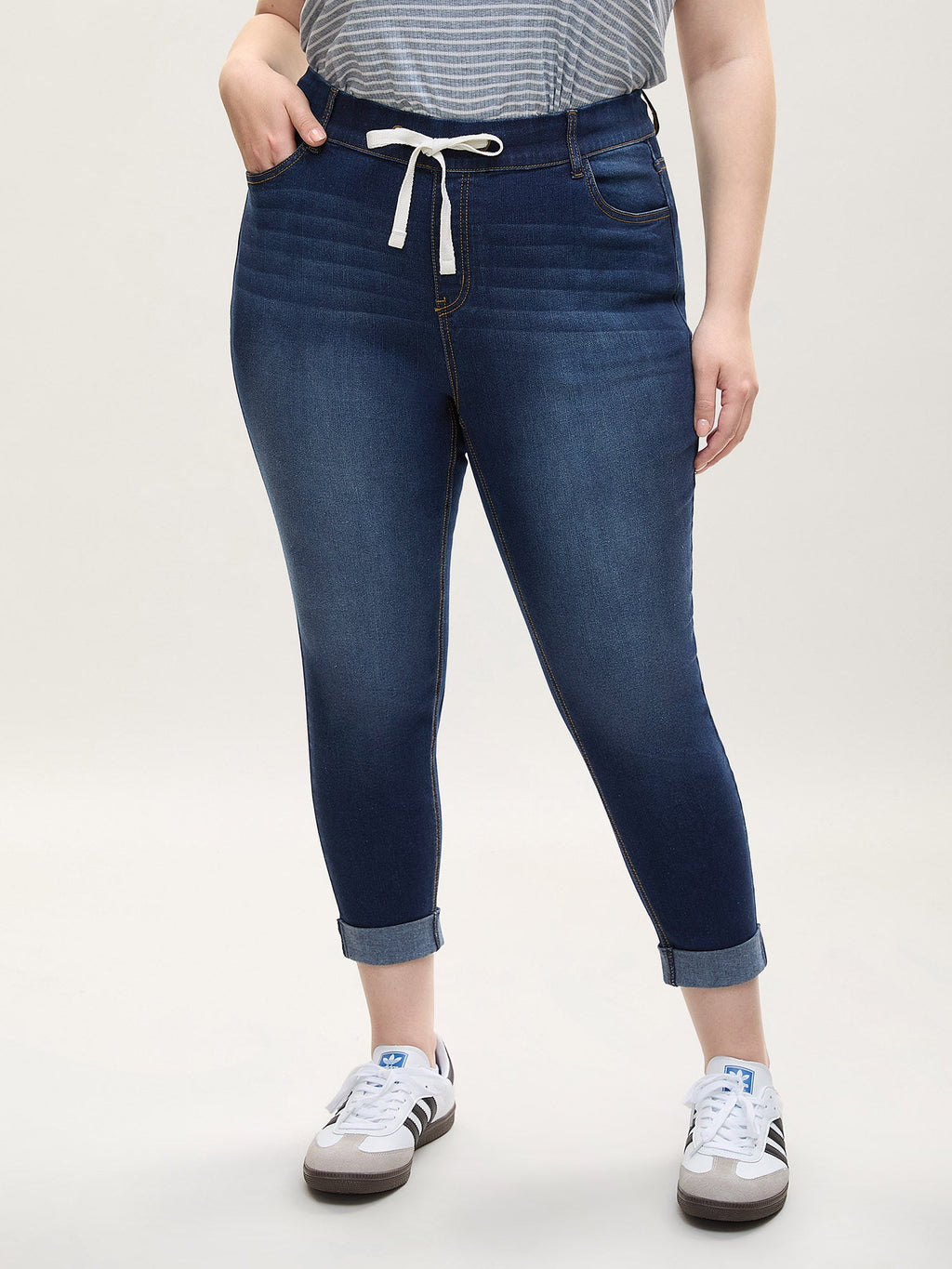 Rolled Hem Cropped Skinny-Fit Jeans