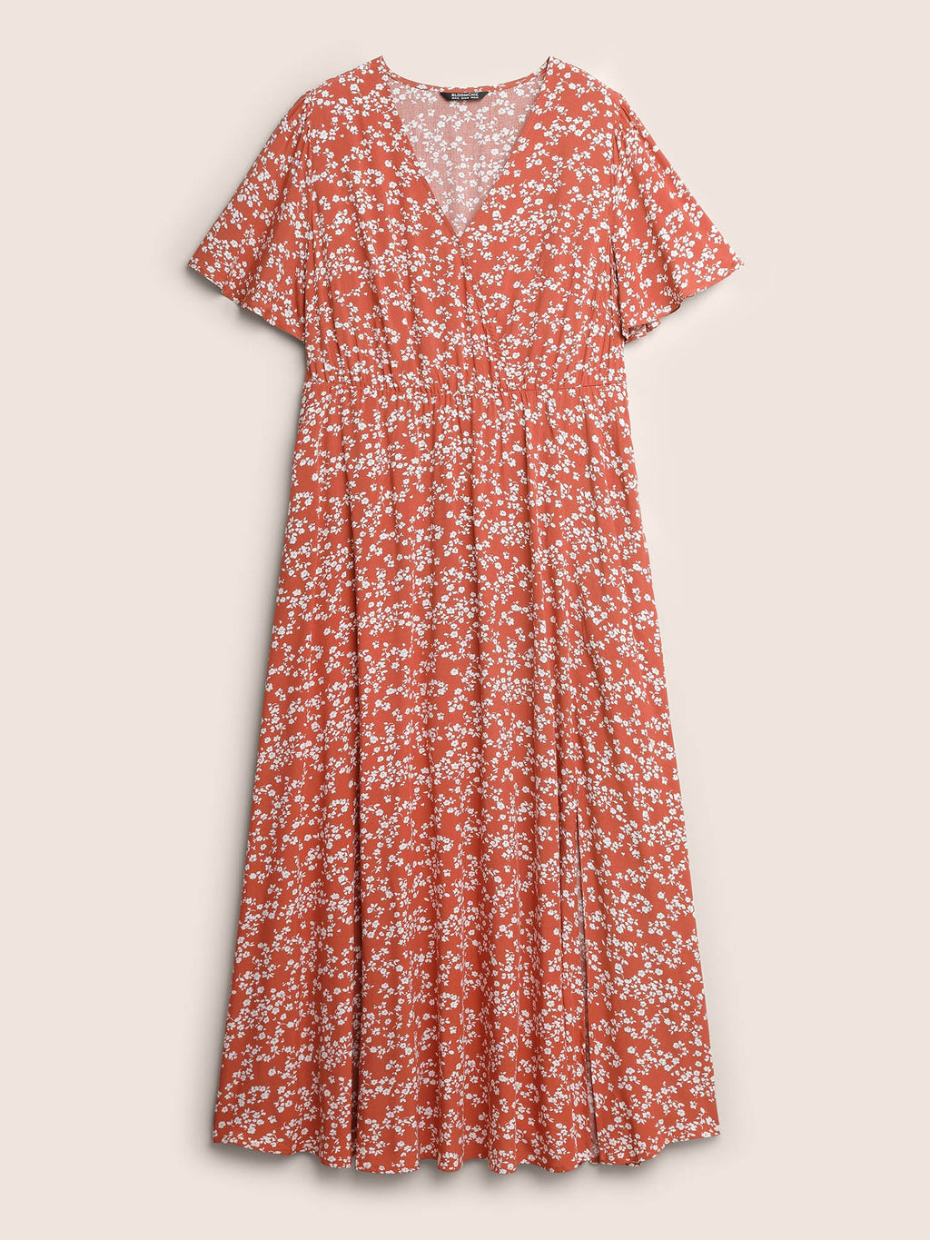 Bloom Dress - Flutter Sleeve Ditsy Floral Pocket Split Maxi Dress