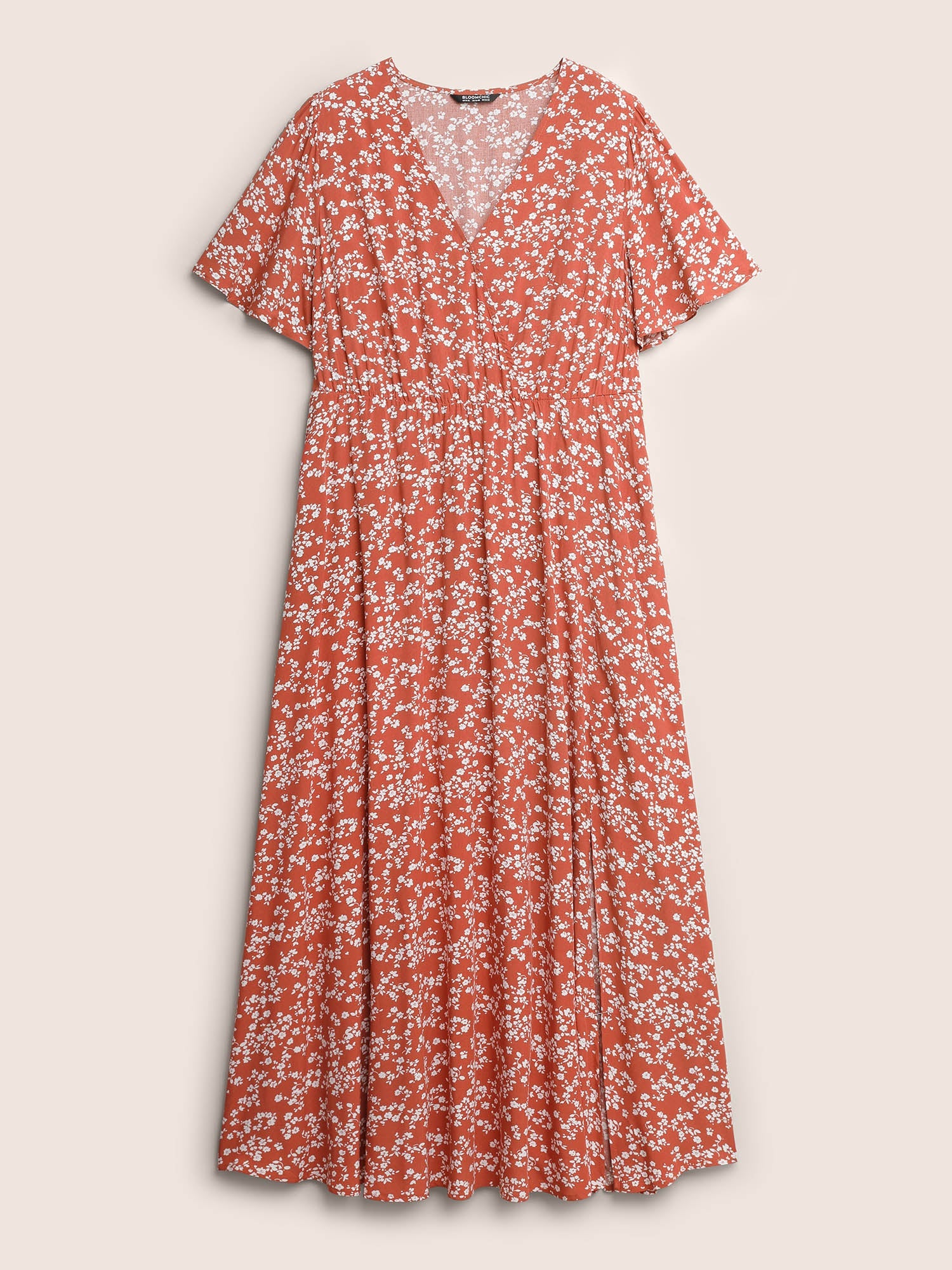 Bloom Dress - Flutter Sleeve Ditsy Floral Pocket Split Maxi Dress