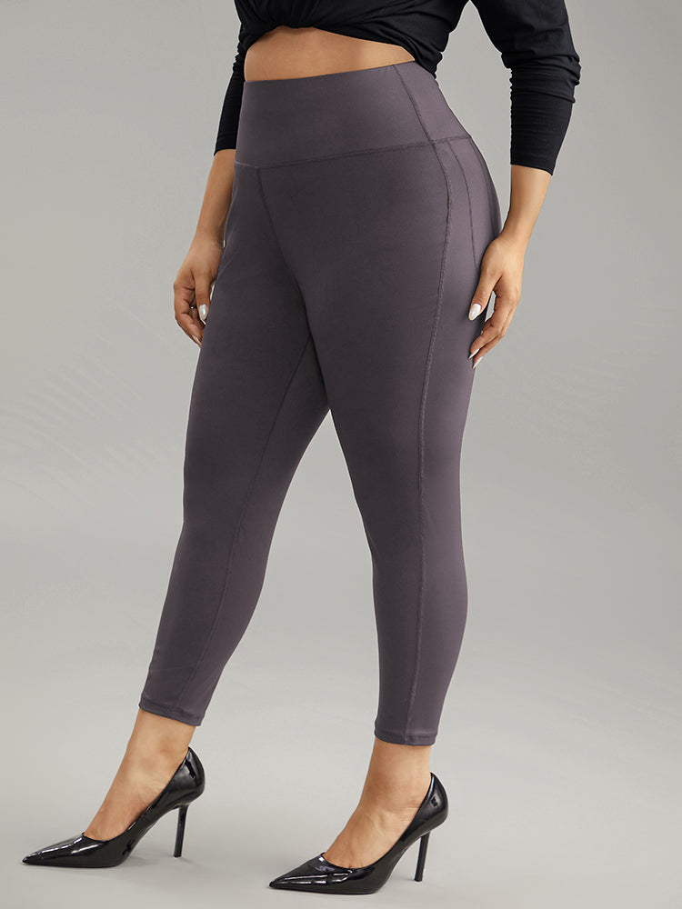 Solid Butt Lifting Wideband Waist Leggings