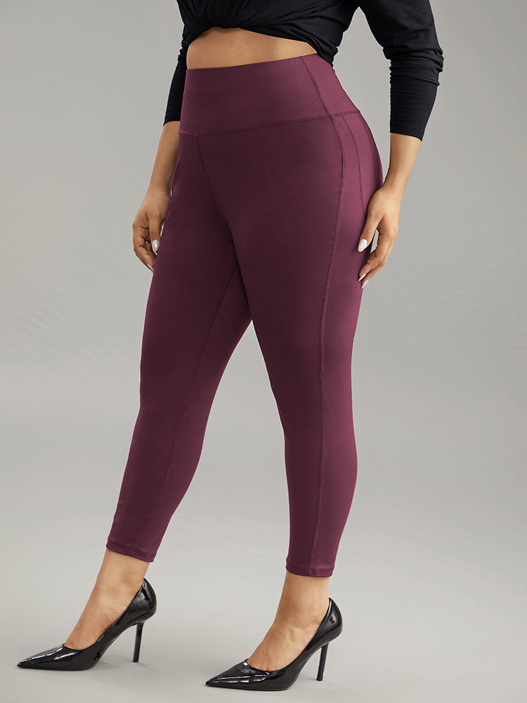 Solid Butt Lifting Wideband Waist Leggings