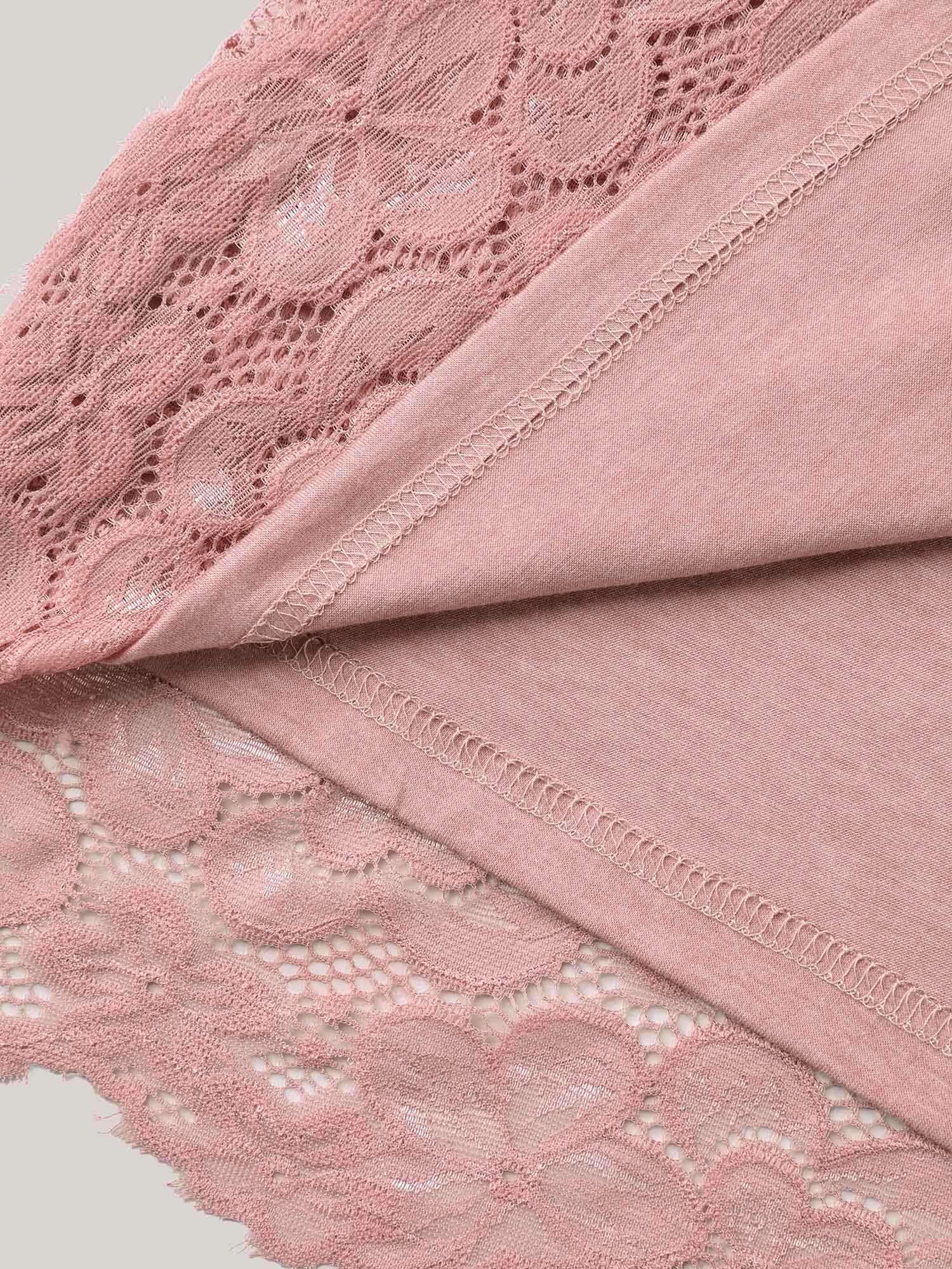 Stretchy Lace Spliced Sweetheart Plain Top