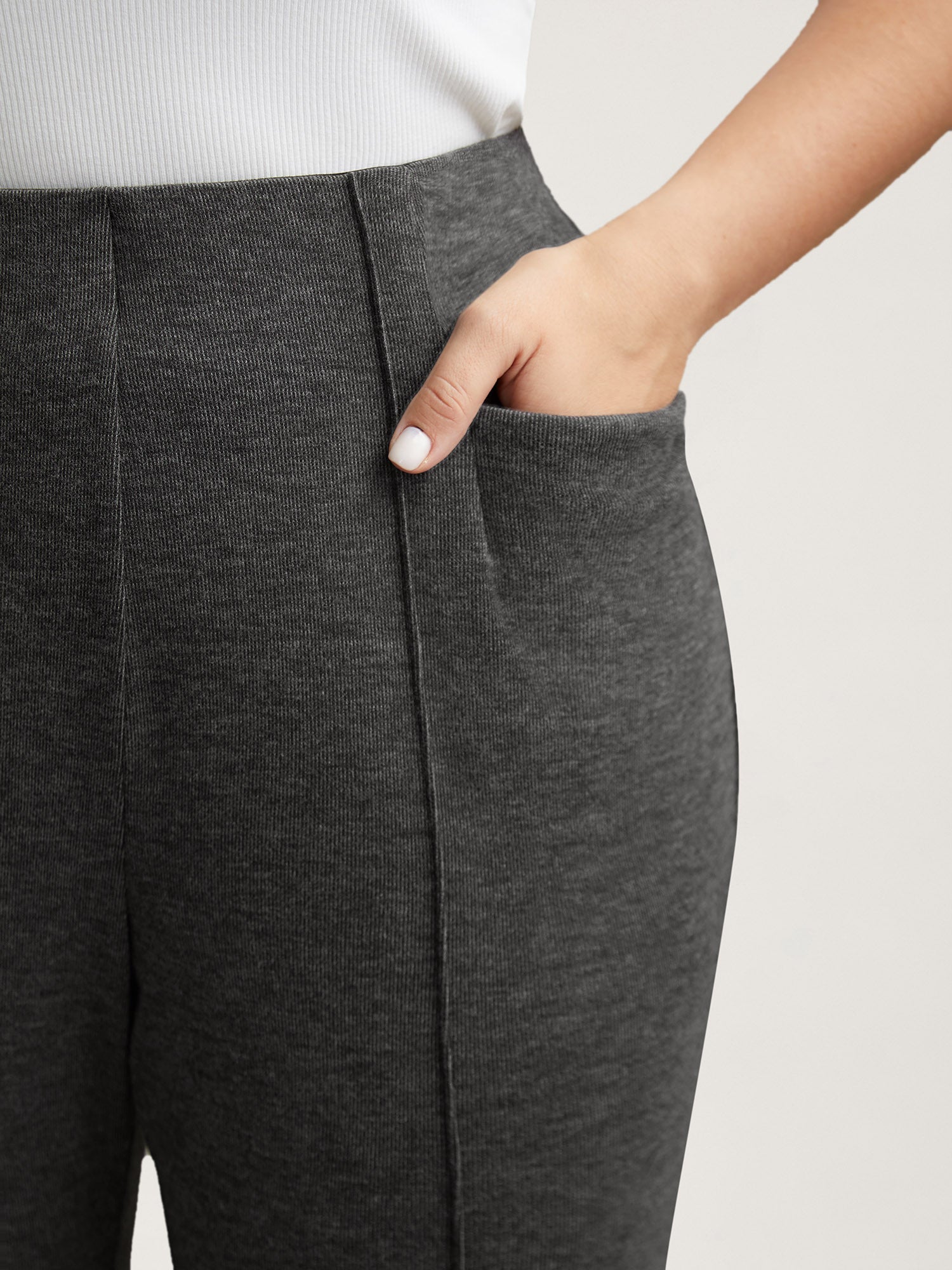 Heather Midi-Rise Bootcut Pants