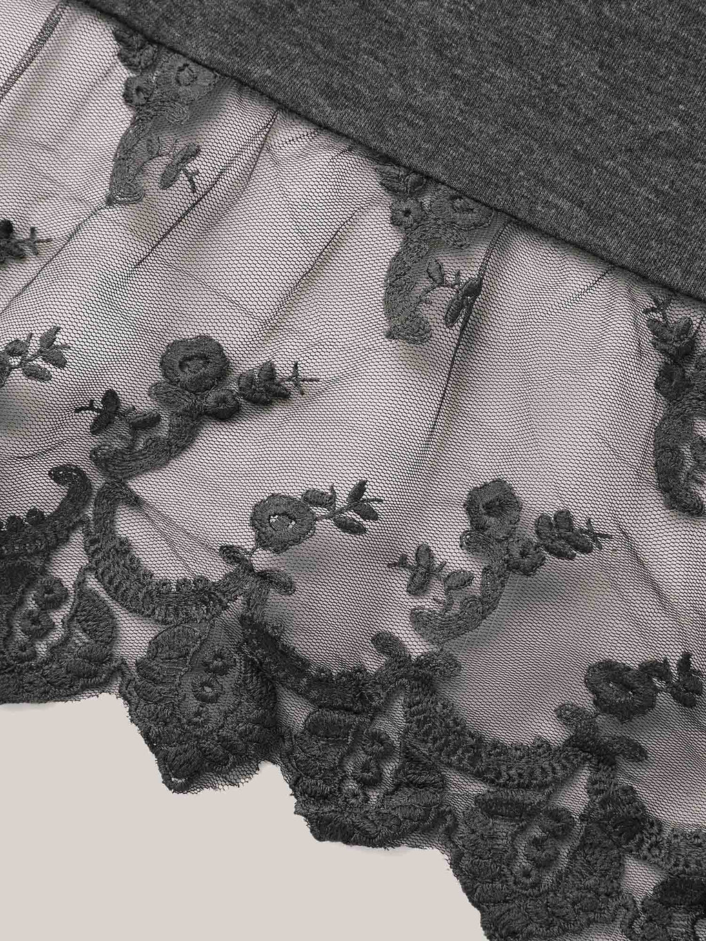 Lace Detail Round Neck Peplum Top