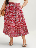 Spring Floral Fusion Panelled Tiered Skirt