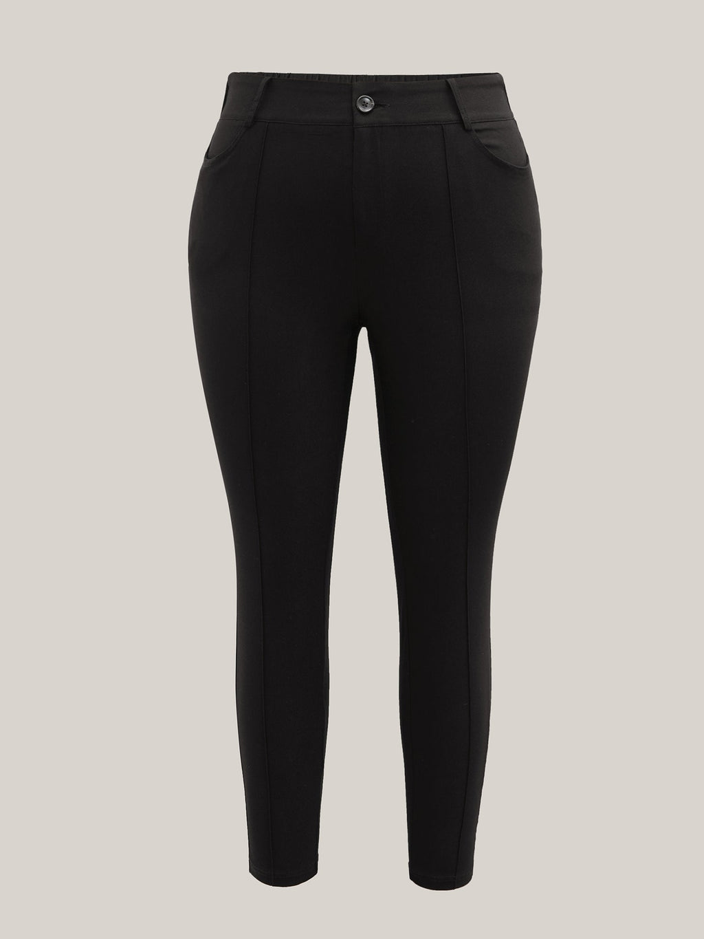 Stretchy Fabric Seamed Skinny-Fit Pants