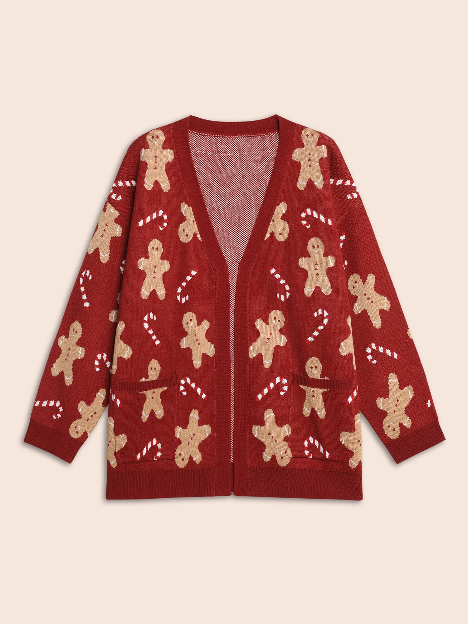 Gingerbread & Candycane Shimmering Threads Cardigan