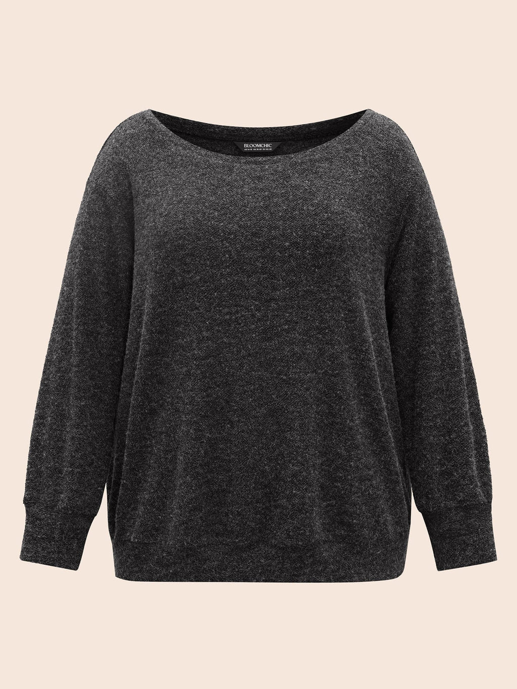 Textured Off Shoulder Drop Shoulder Sleeve Sweatshirt
