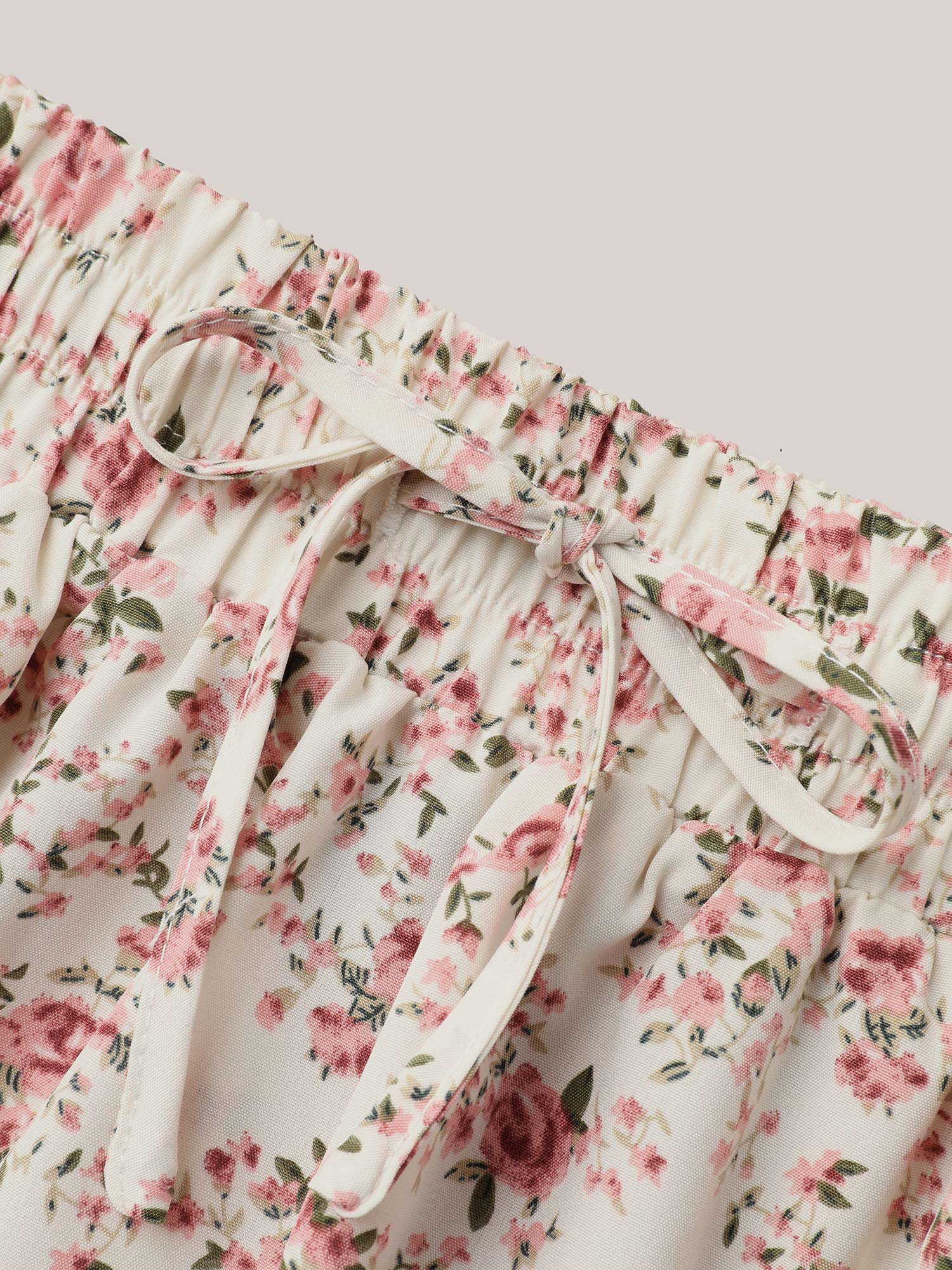 Ditsy Floral Print Waist-Tie Midi Skirt