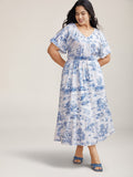 Spring Dreams Stretchy-Waist Midi Dress