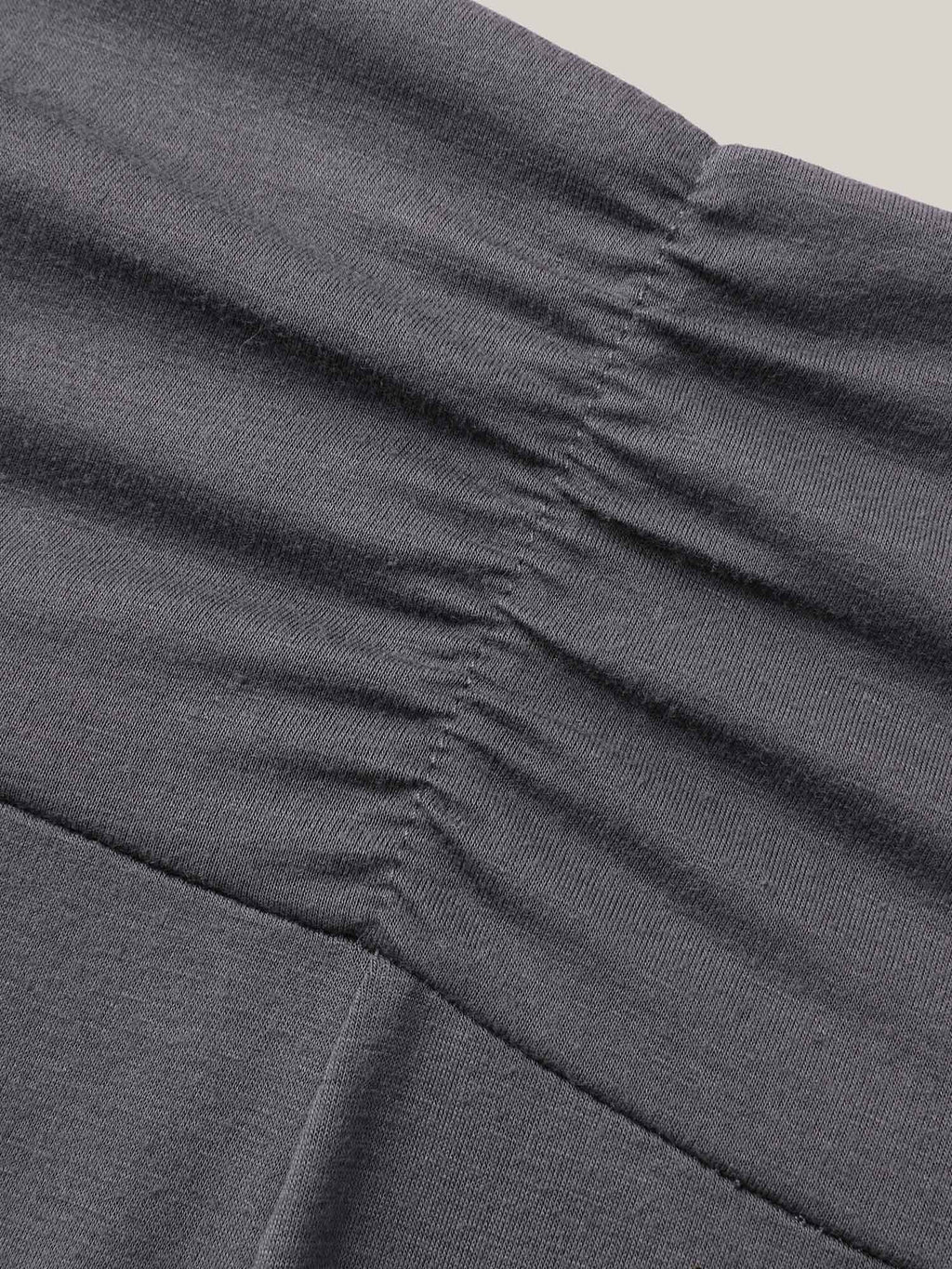 Ruched Drawstring Midi-Waist Tight Pants
