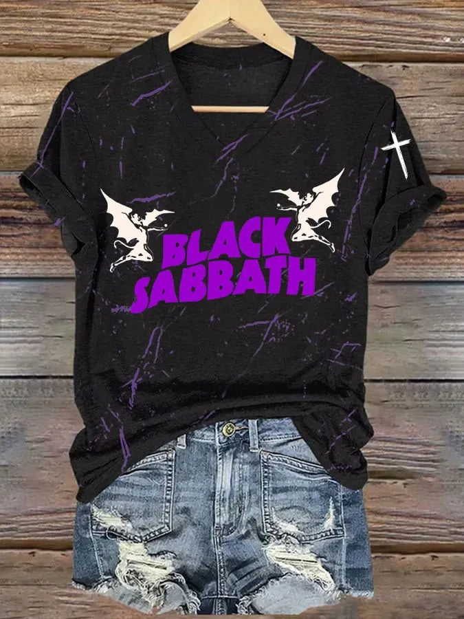 Women's Casual Vintage The Father of Heavy Metal Print T-Shirt