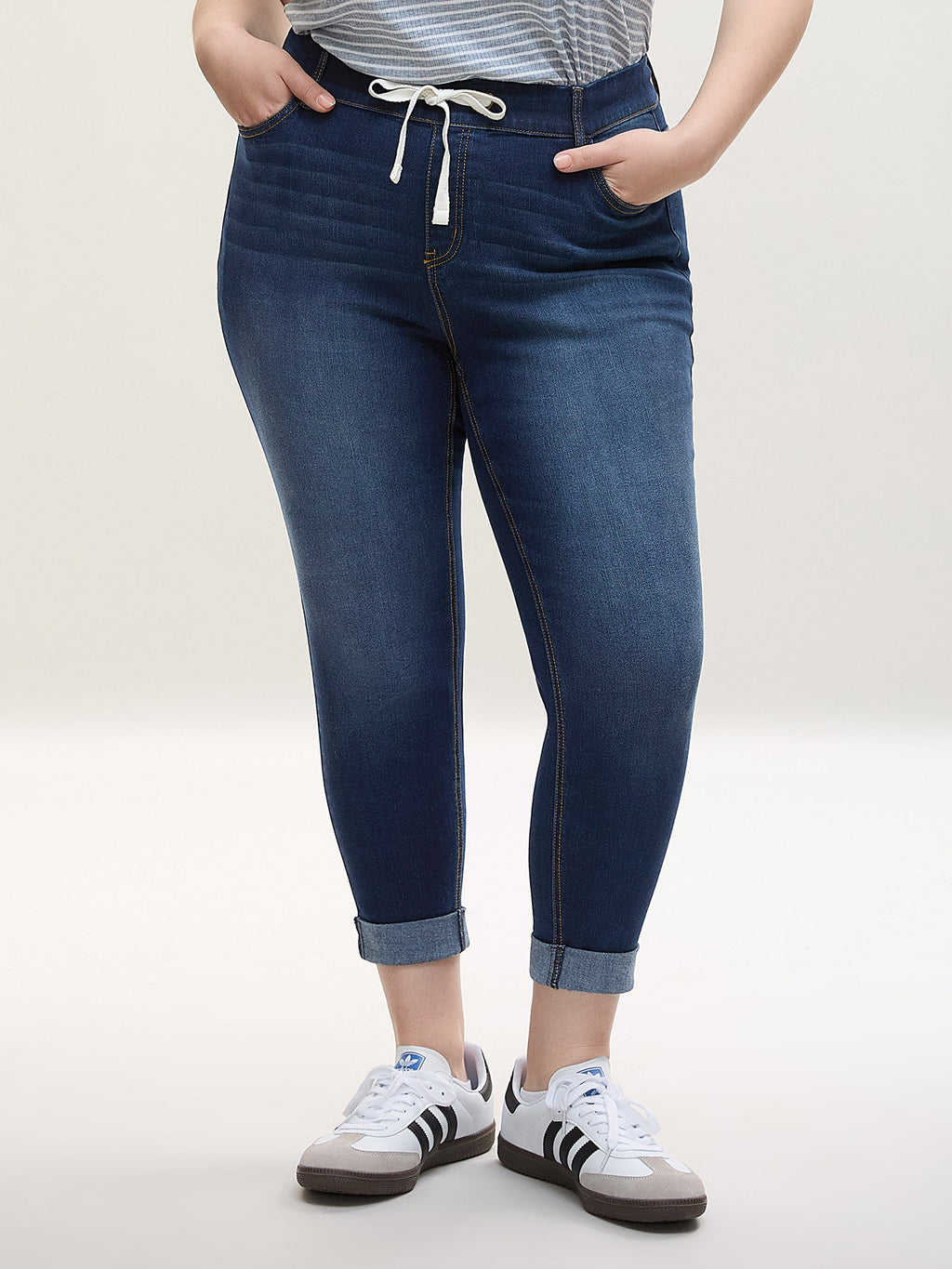 Rolled Hem Cropped Skinny-Fit Jeans