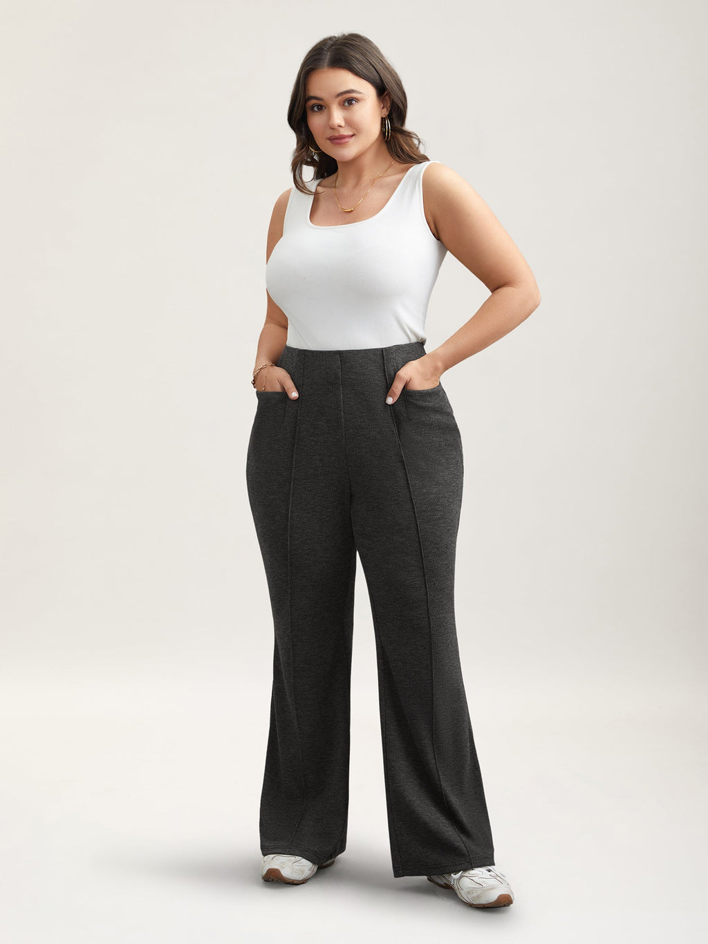 Heather Midi-Rise Bootcut Pants
