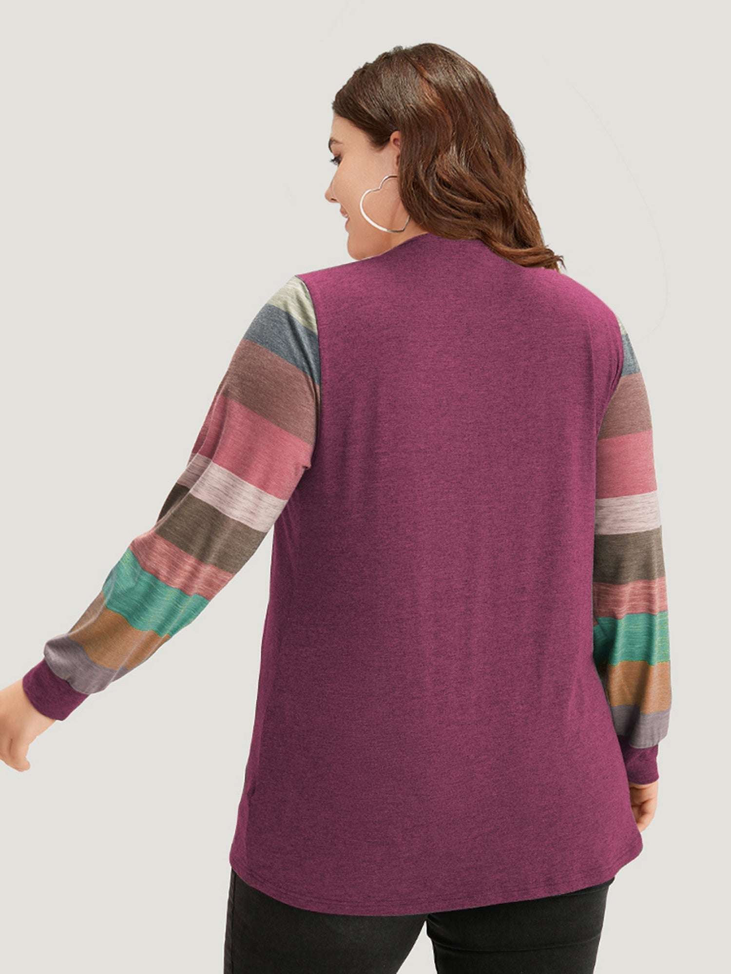 Colorblock Contrast V Neck Button Up T-shirt