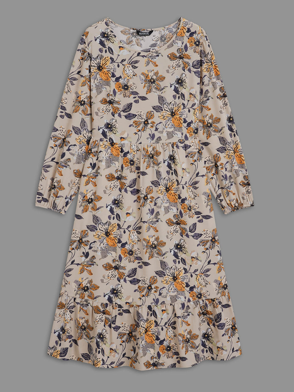 Floral Stretchy Waist-Cinched Pocket Dress