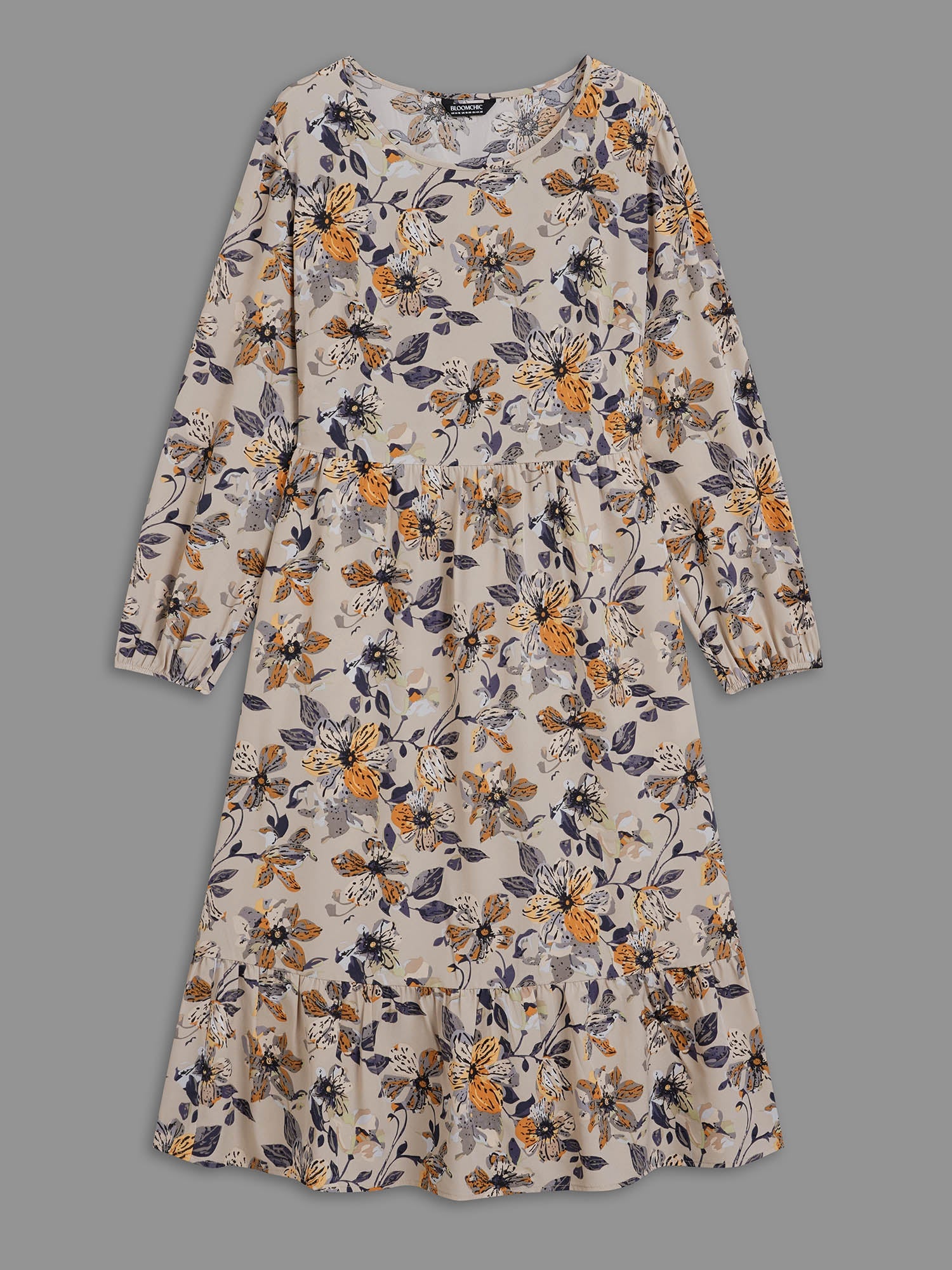 Floral Stretchy Waist-Cinched Pocket Dress