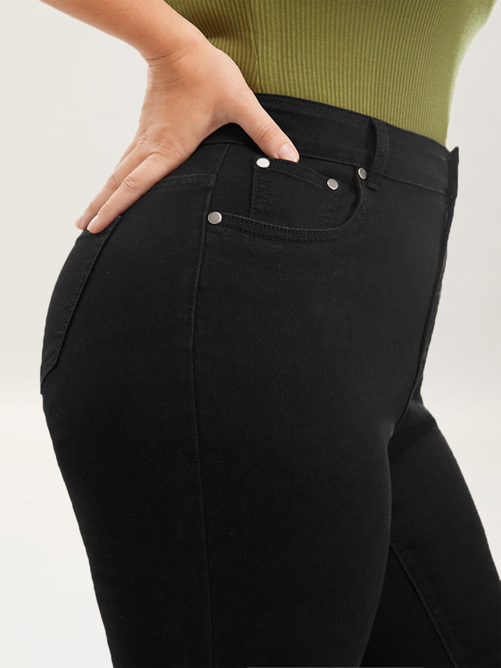 Skinny Very Stretchy High Rise Black Wash Sculpt Waist Jeans