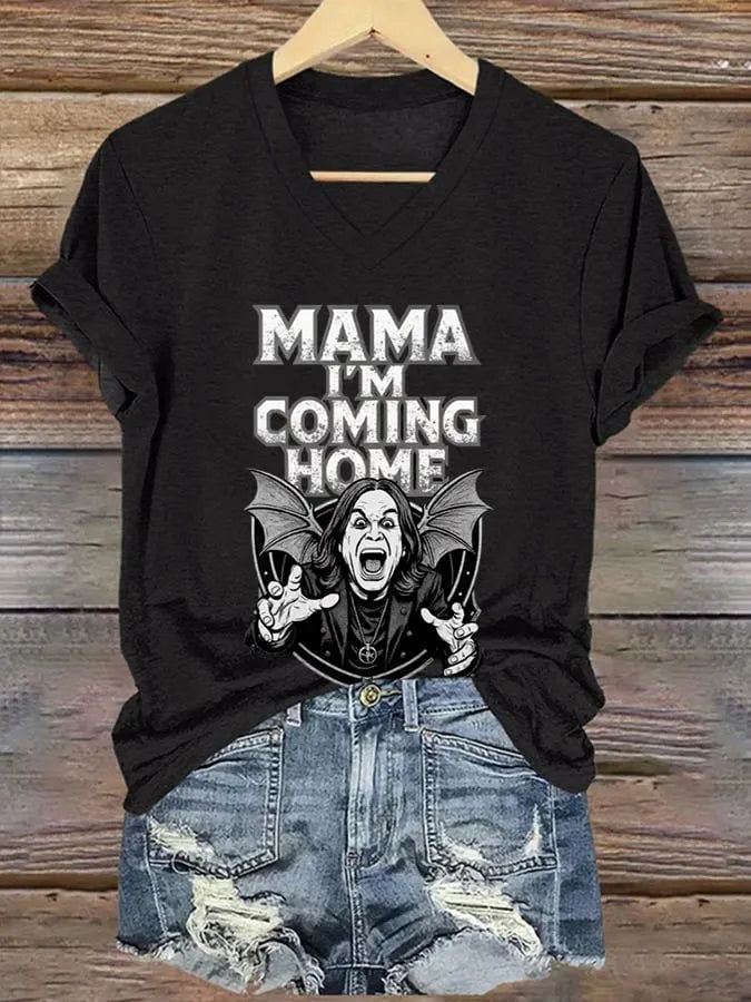 Women's Casual Vintage The Father of Heavy Metal Print T-Shirt