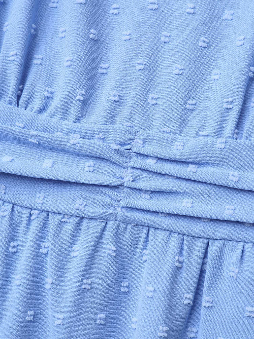 Textured Lace Sleeve Stretchy Waist Midi Dress