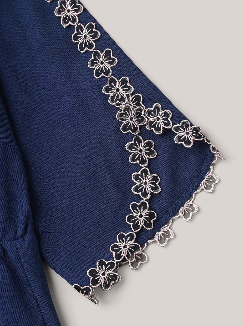 Lace Detail Trumpet Sleeve Midi Dress