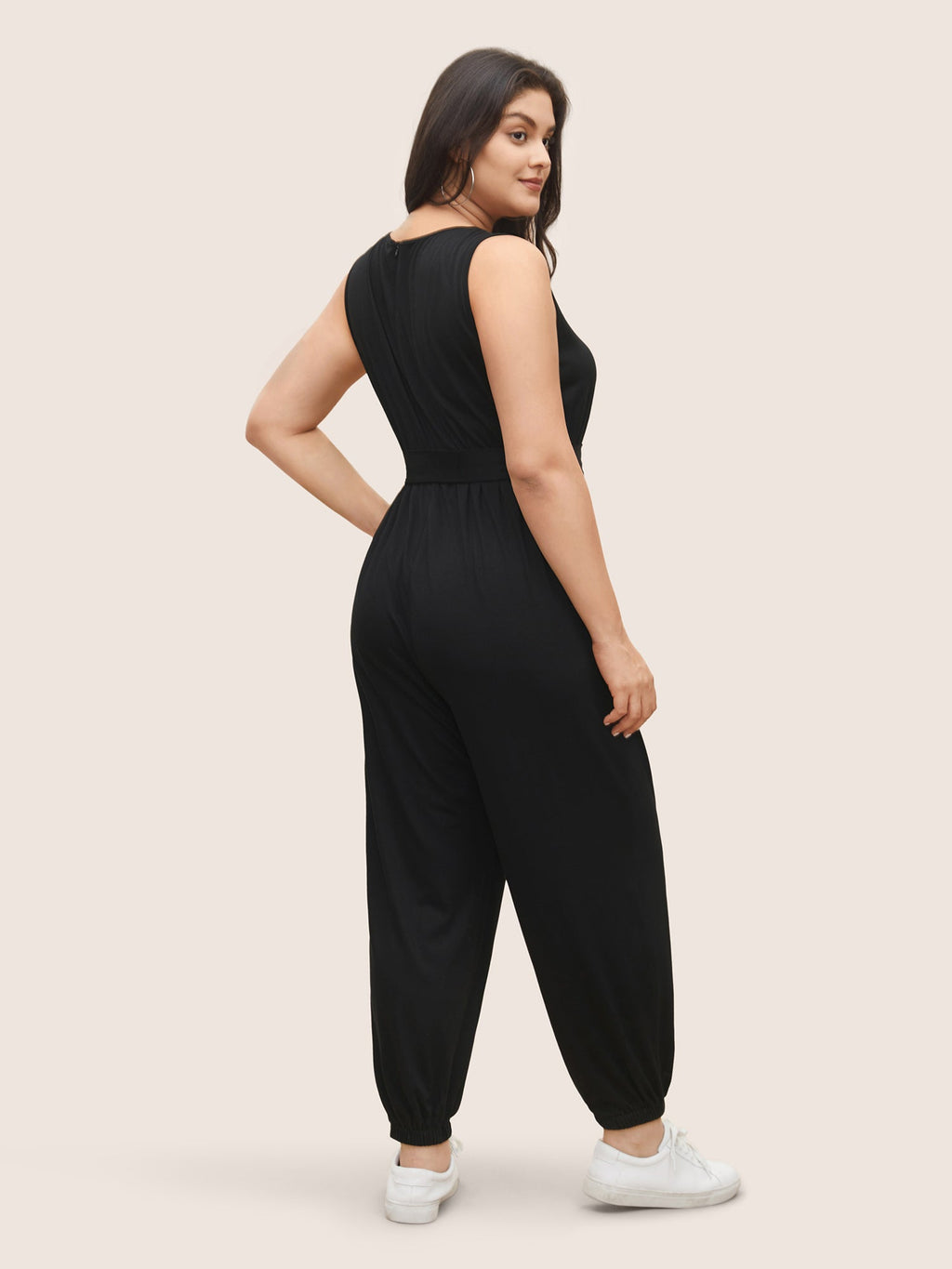 Supersoft Essentials Plain Button Detail Belted Jumpsuit