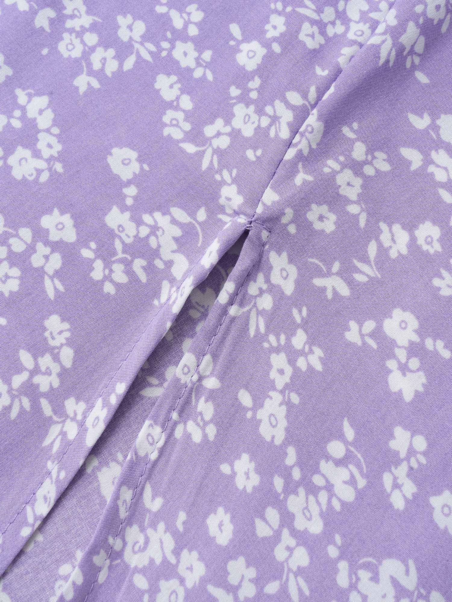 Bloom Dress - Flutter Sleeve Ditsy Floral Pocket Split Maxi Dress