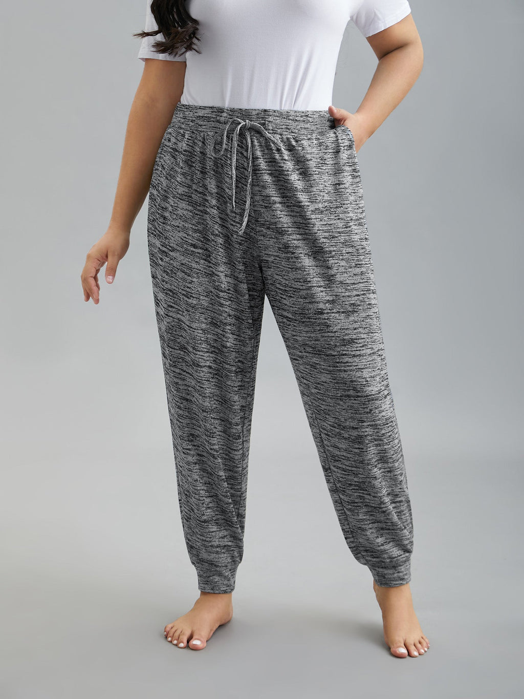 Plain Heather Drawstring Lounge Bottoms